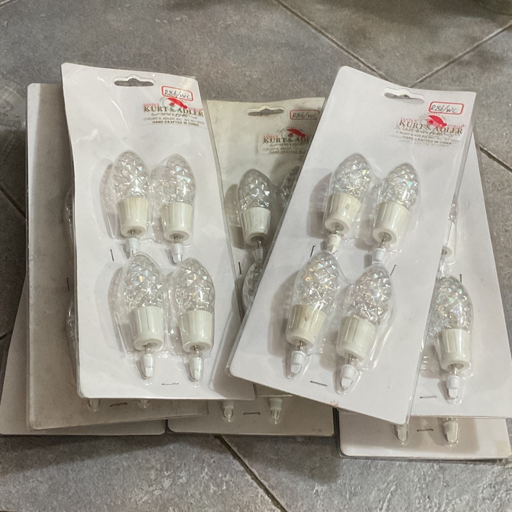 Kurt Adler White Glitter Christmas Bulbs 8 packs 4 in each pack